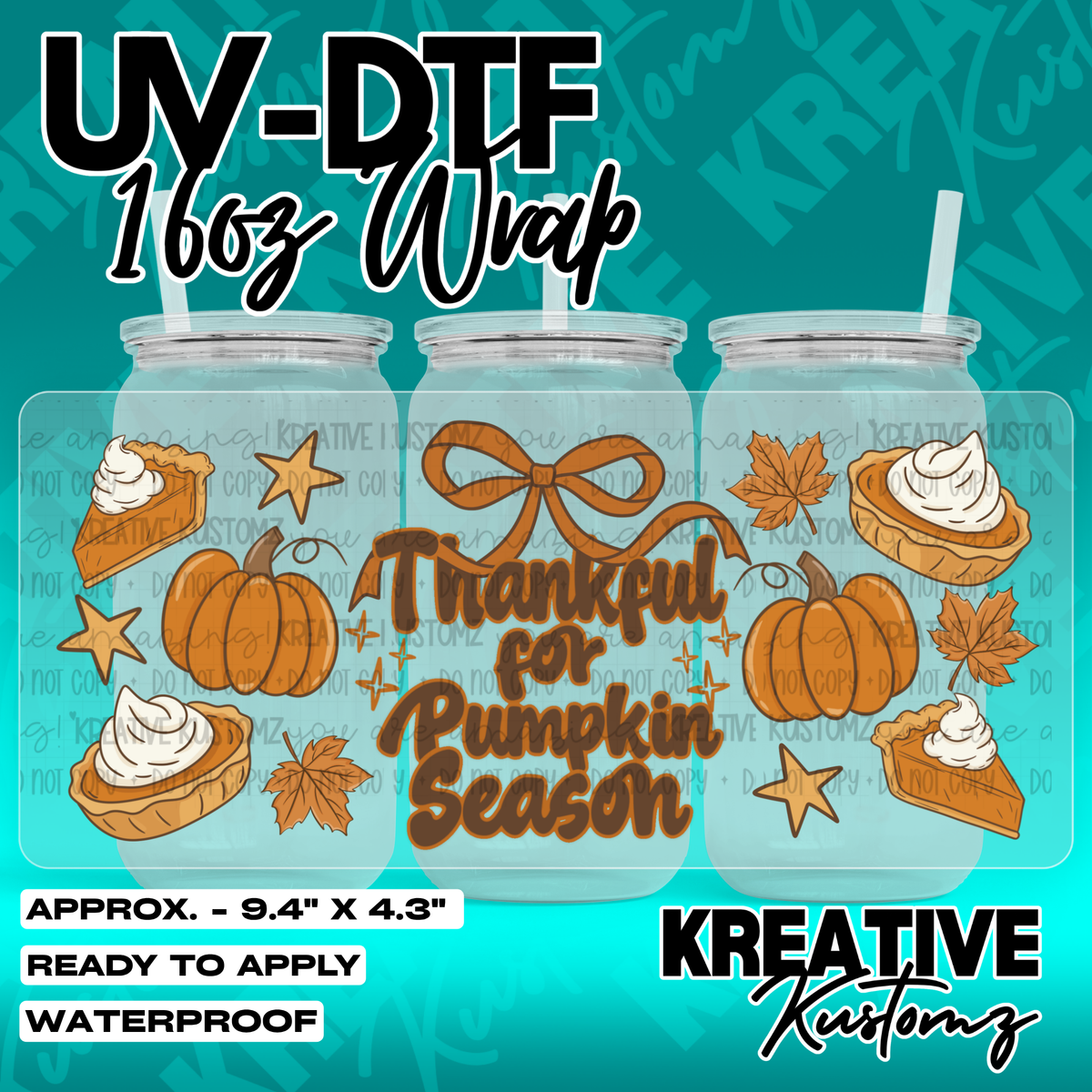 7980 | UV DTF Cup Wrap for 16oz Libbey Glass