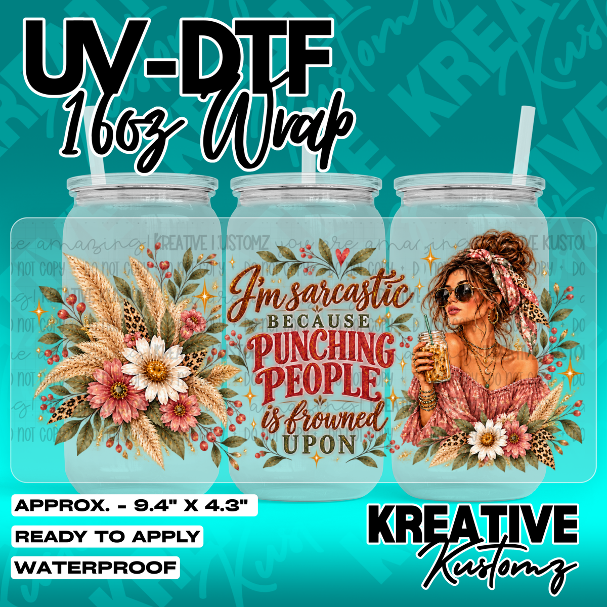 7992 | UV DTF Cup Wrap for 16oz Libbey Glass