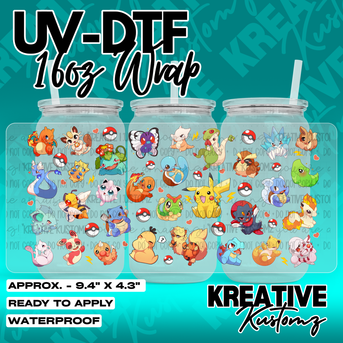 7994 | UV DTF Cup Wrap for 16oz Libbey Glass