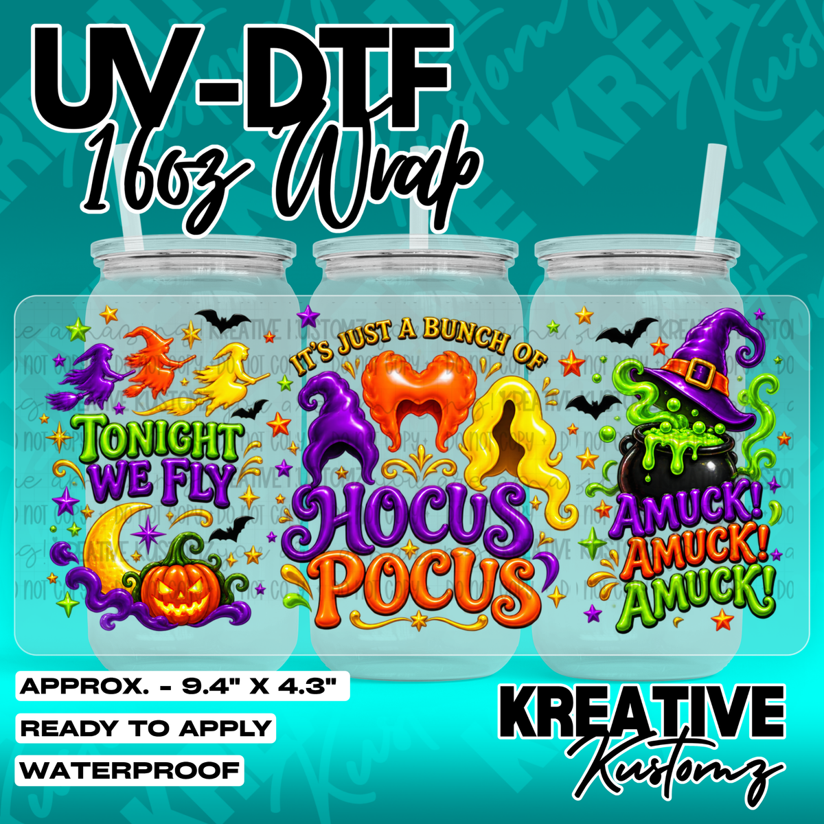 8000 | UV DTF Cup Wrap for 16oz Libbey Glass