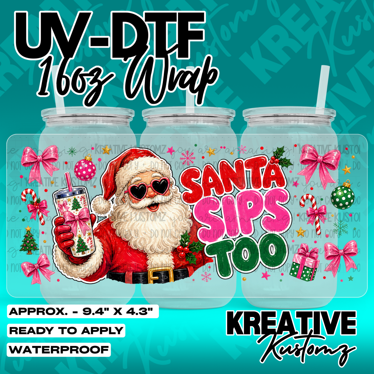 8008 | UV DTF Cup Wrap for 16oz Libbey Glass