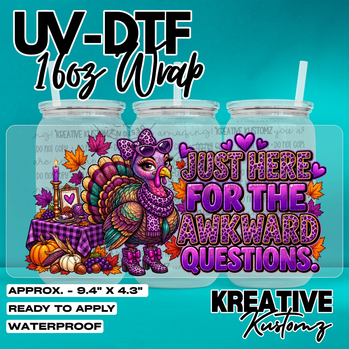 8011 | UV DTF Cup Wrap for 16oz Libbey Glass