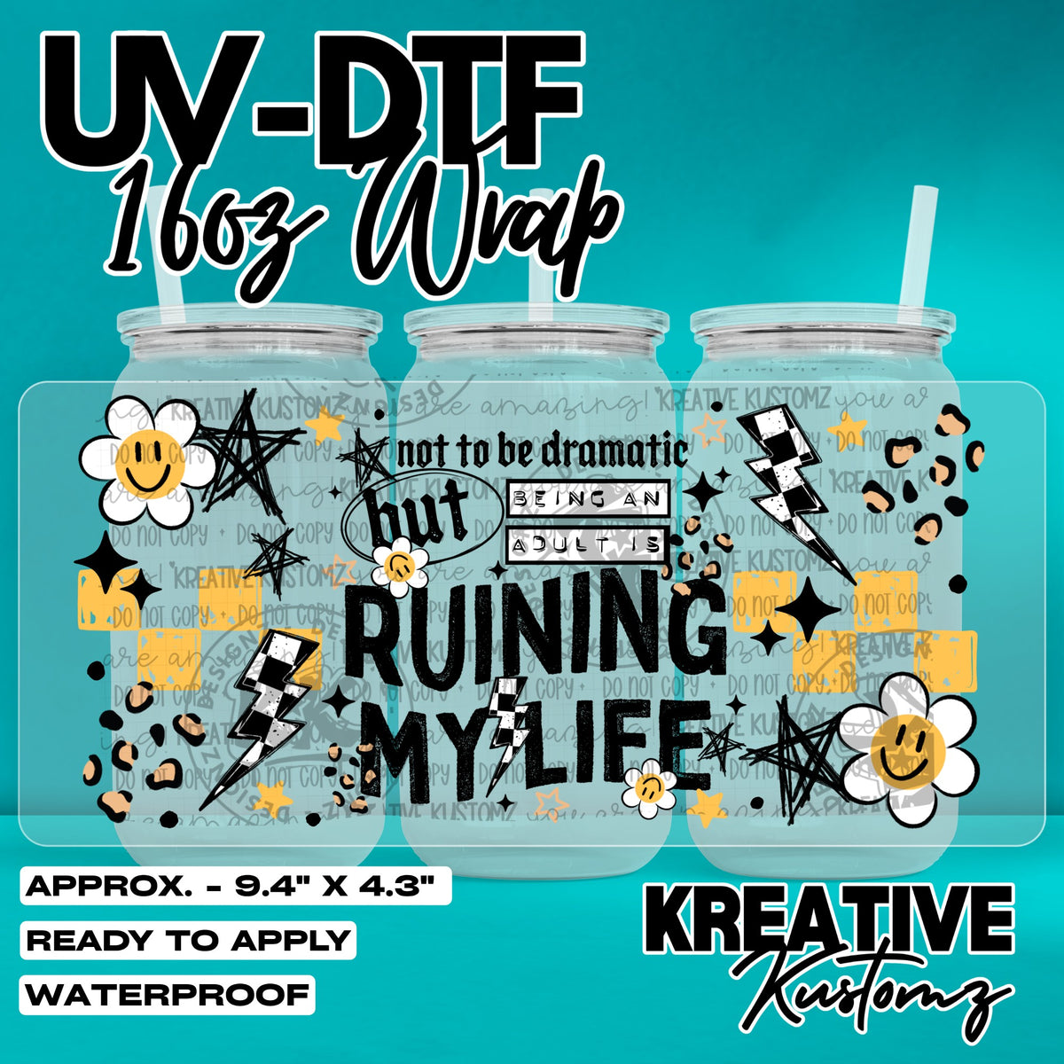 8021 | UV DTF Cup Wrap for 16oz Libbey Glass