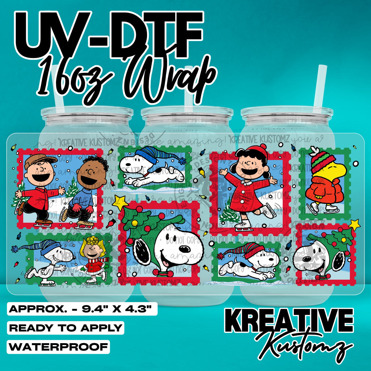 8024 | UV DTF Cup Wrap for 16oz Libbey Glass