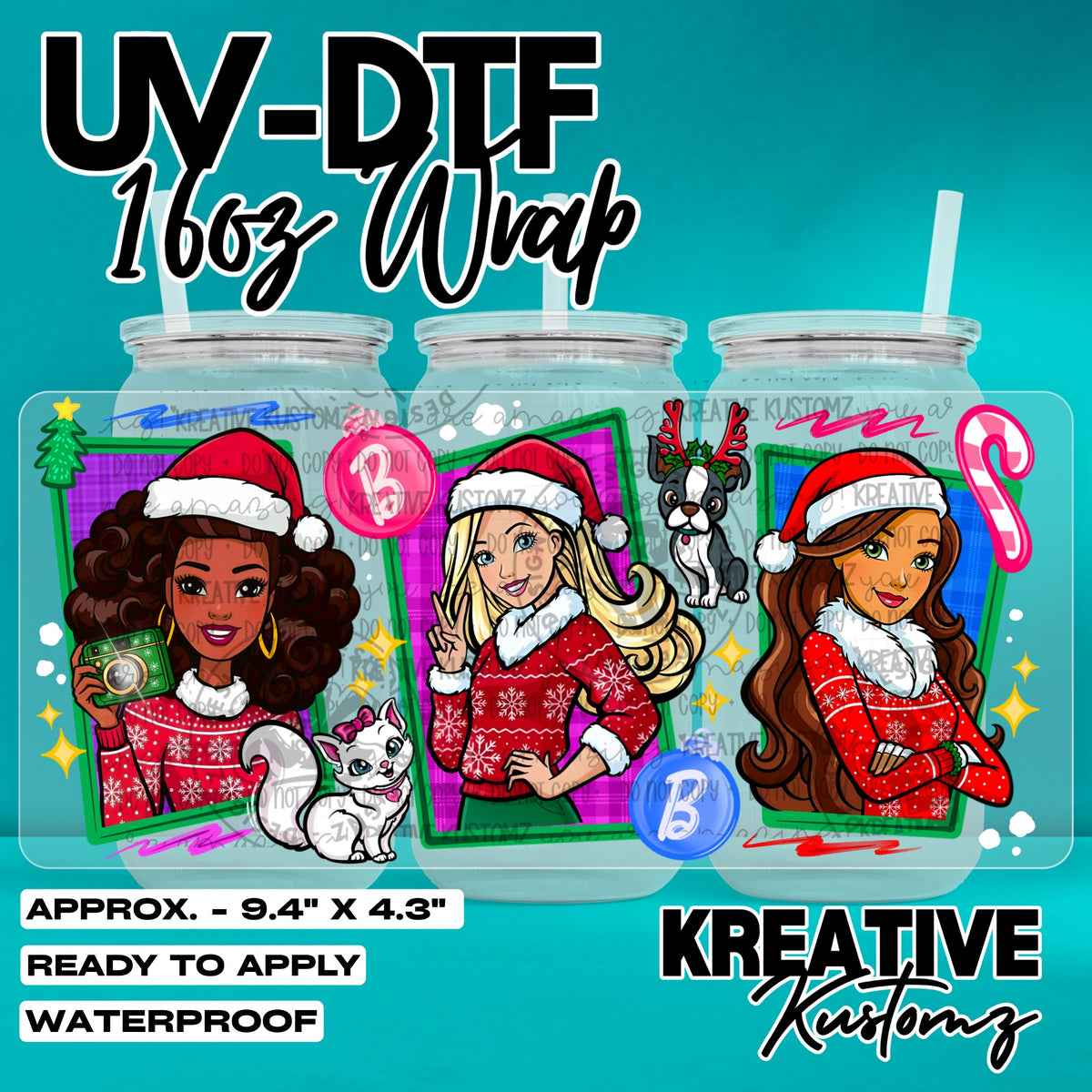8034 | UV DTF Cup Wrap for 16oz Libbey Glass