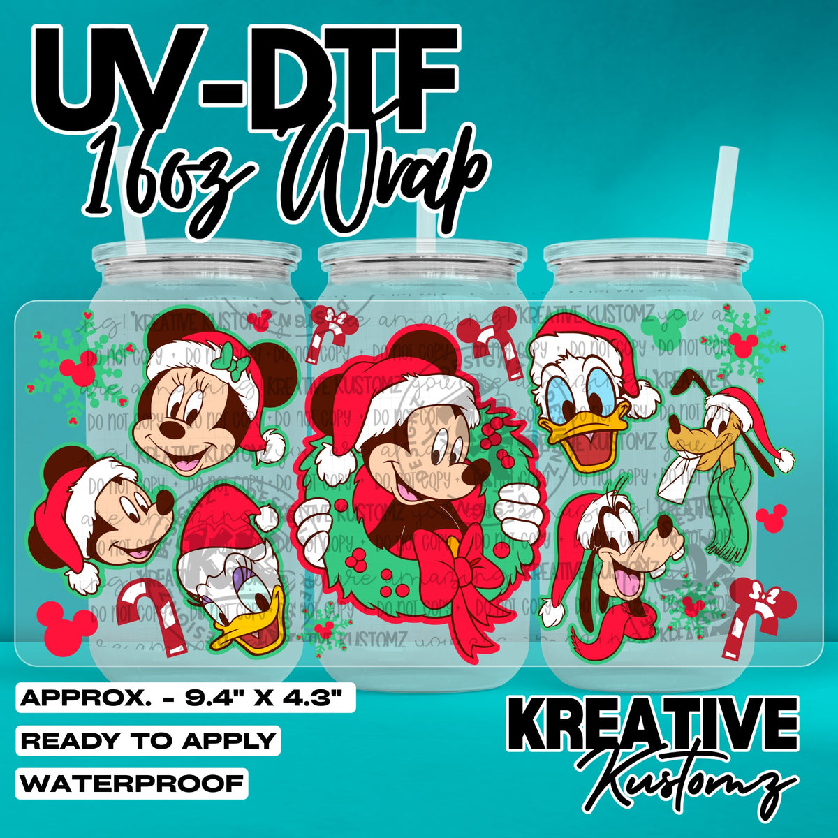 8043 | UV DTF Cup Wrap for 16oz Libbey Glass