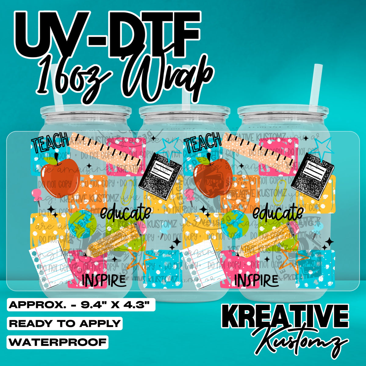 8047 | UV DTF Cup Wrap for 16oz Libbey Glass