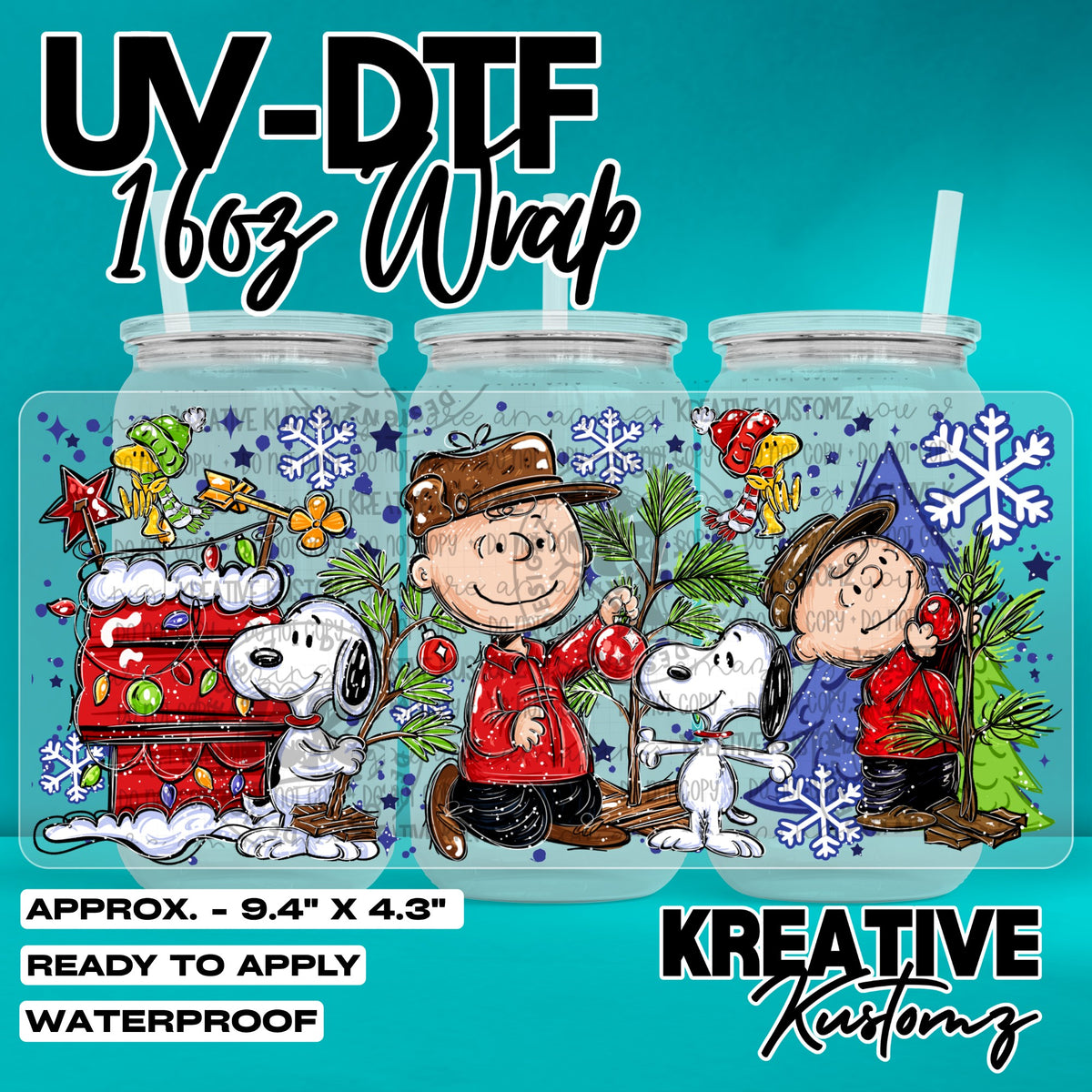 8055 | UV DTF Cup Wrap for 16oz Libbey Glass