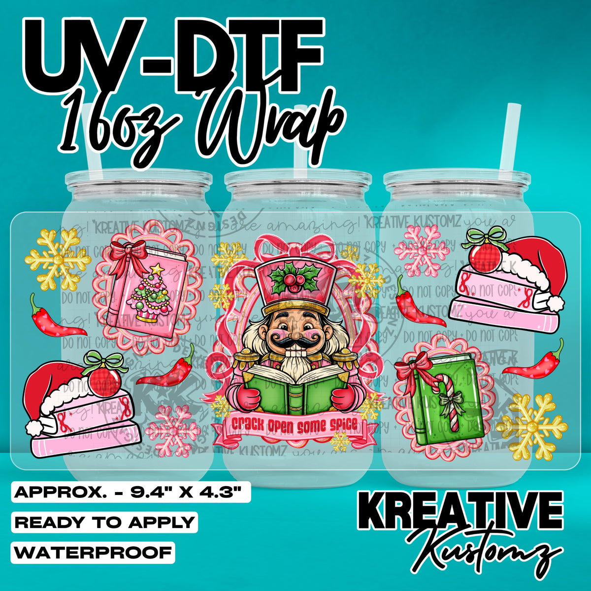 8075 | UV DTF Cup Wrap for 16oz Libbey Glass