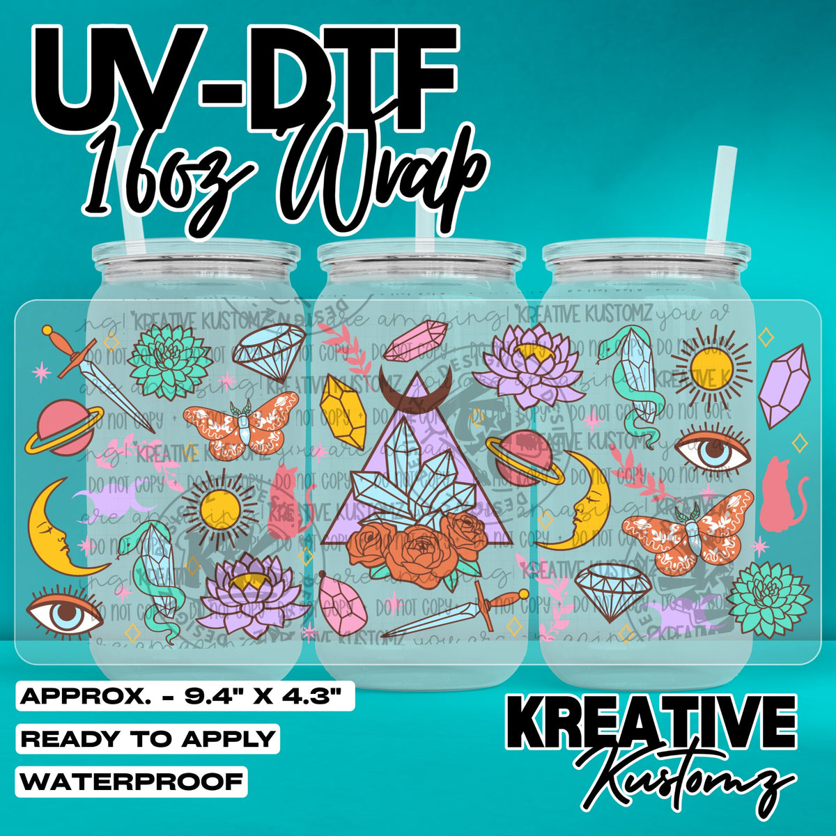 8096 | UV DTF Cup Wrap for 16oz Libbey Glass