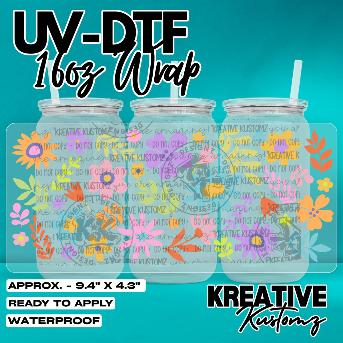 8100 | UV DTF Cup Wrap for 16oz Libbey Glass