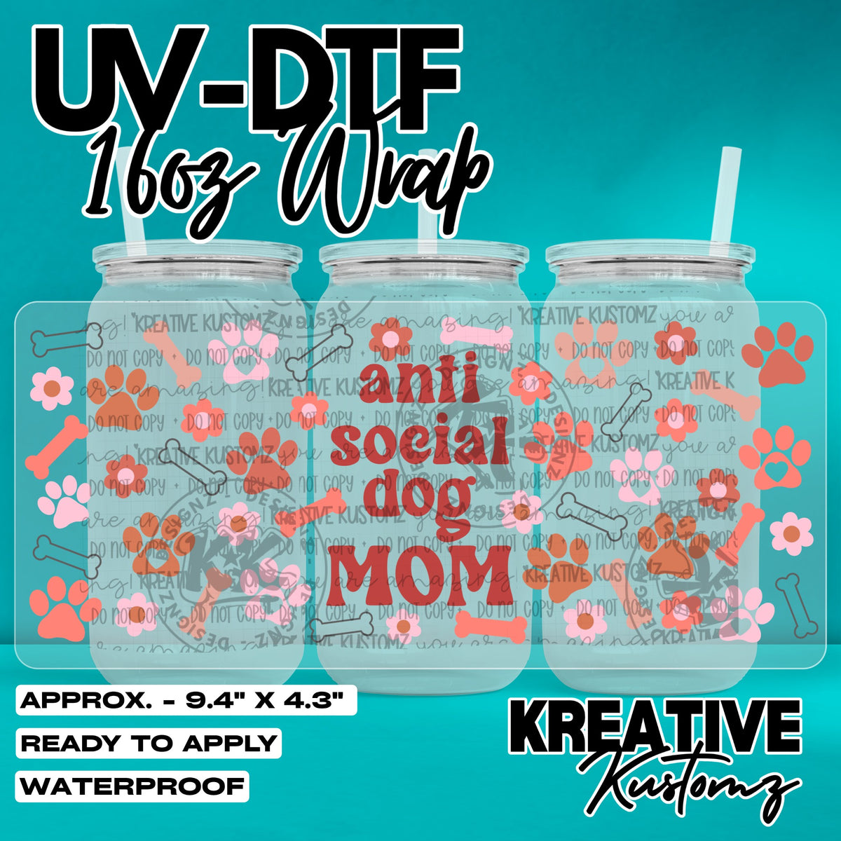 8105 | UV DTF Cup Wrap for 16oz Libbey Glass
