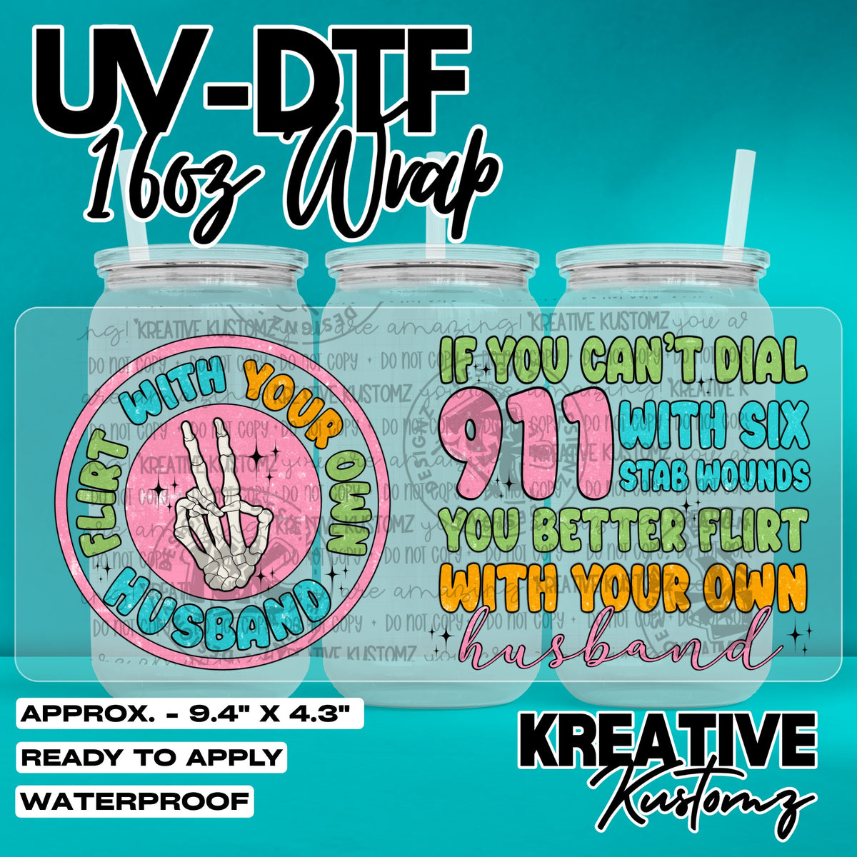 8108 | UV DTF Cup Wrap for 16oz Libbey Glass