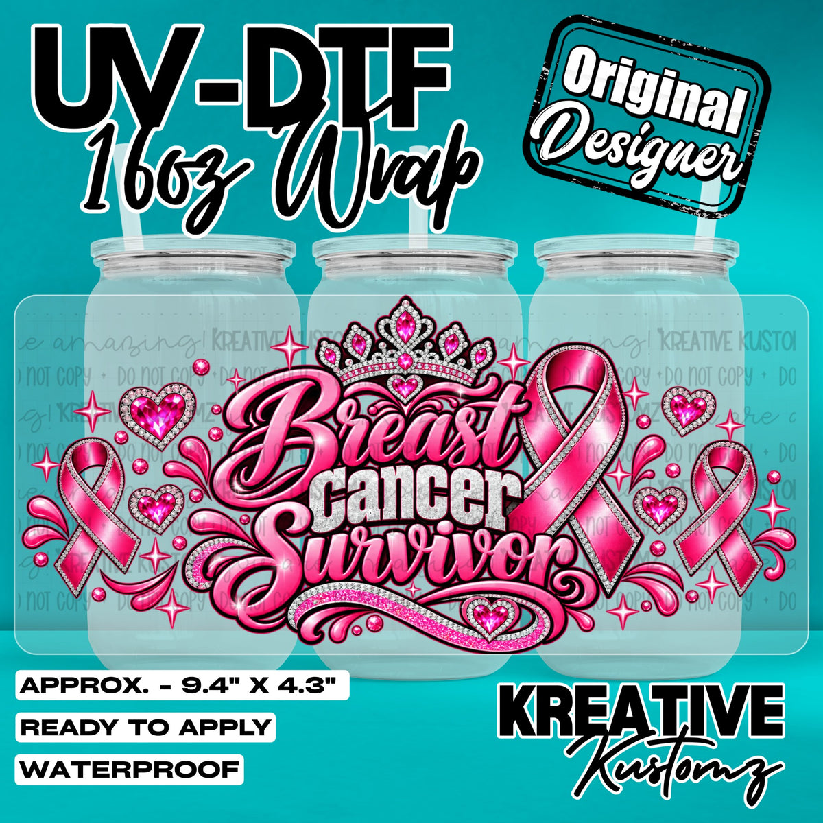 8124 | UV DTF Cup Wrap for 16oz Libbey Glass