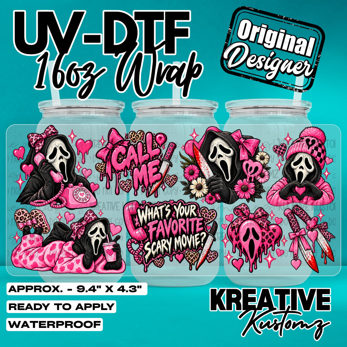 8127 | UV DTF Cup Wrap for 16oz Libbey Glass