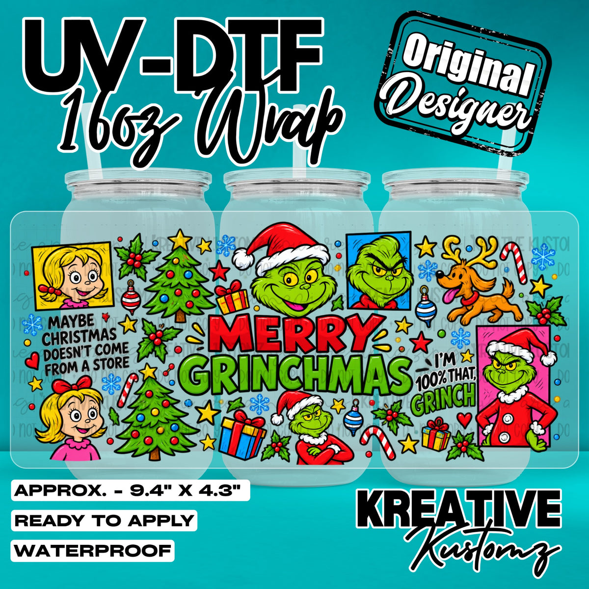 8133 | UV DTF Cup Wrap for 16oz Libbey Glass