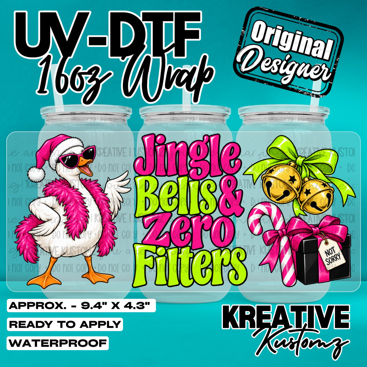 8155 | UV DTF Cup Wrap for 16oz Libbey Glass