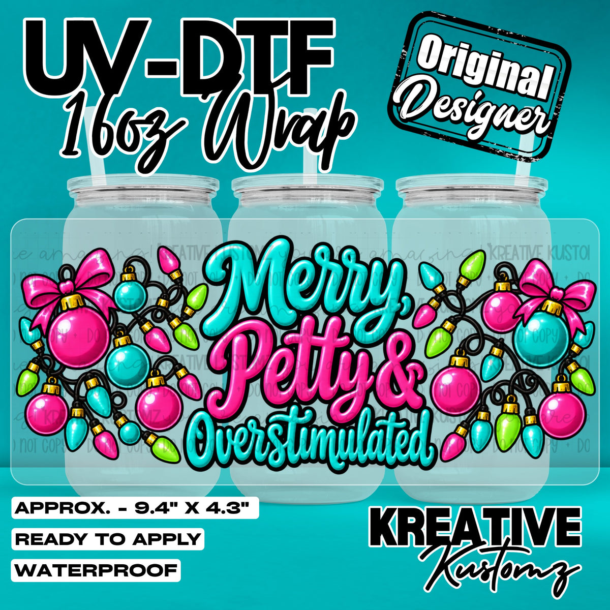 8163 | UV DTF Cup Wrap for 16oz Libbey Glass