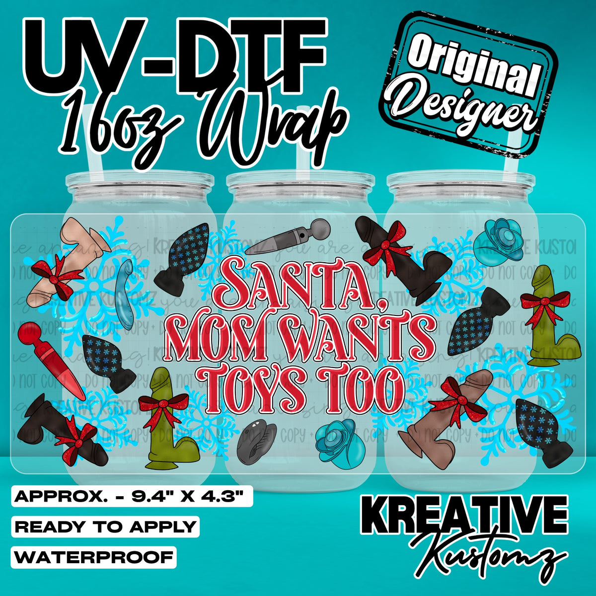 8165 | UV DTF Cup Wrap for 16oz Libbey Glass