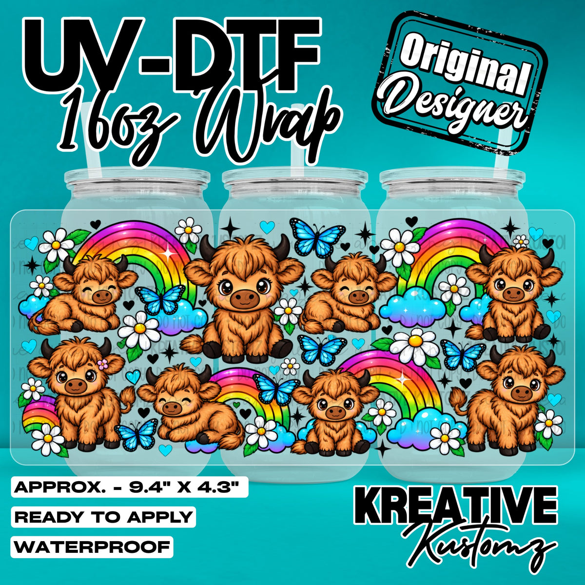 8168 | UV DTF Cup Wrap for 16oz Libbey Glass