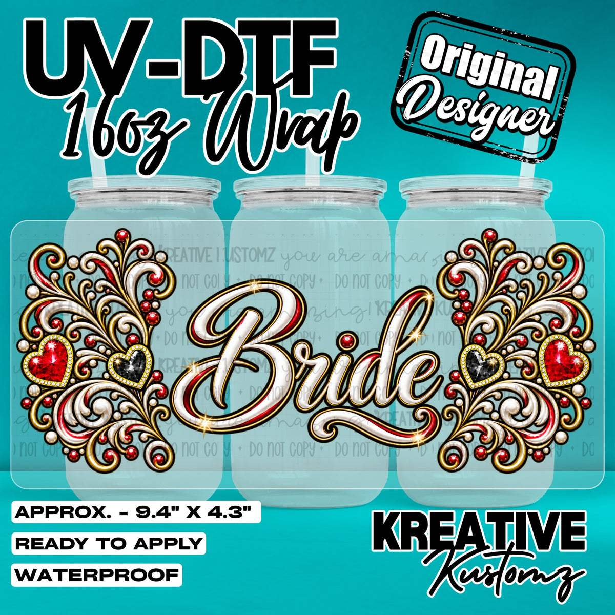 8179 | UV DTF Cup Wrap for 16oz Libbey Glass