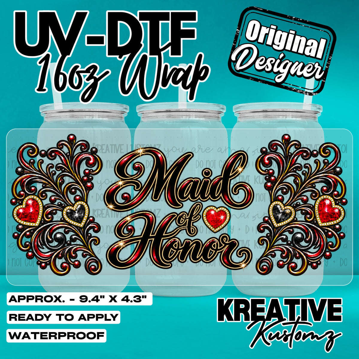 8180 | UV DTF Cup Wrap for 16oz Libbey Glass