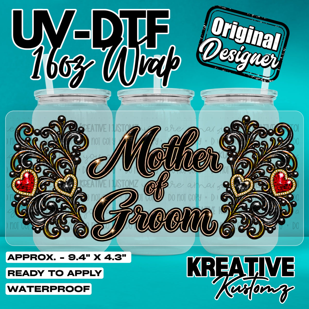 8184 | UV DTF Cup Wrap for 16oz Libbey Glass