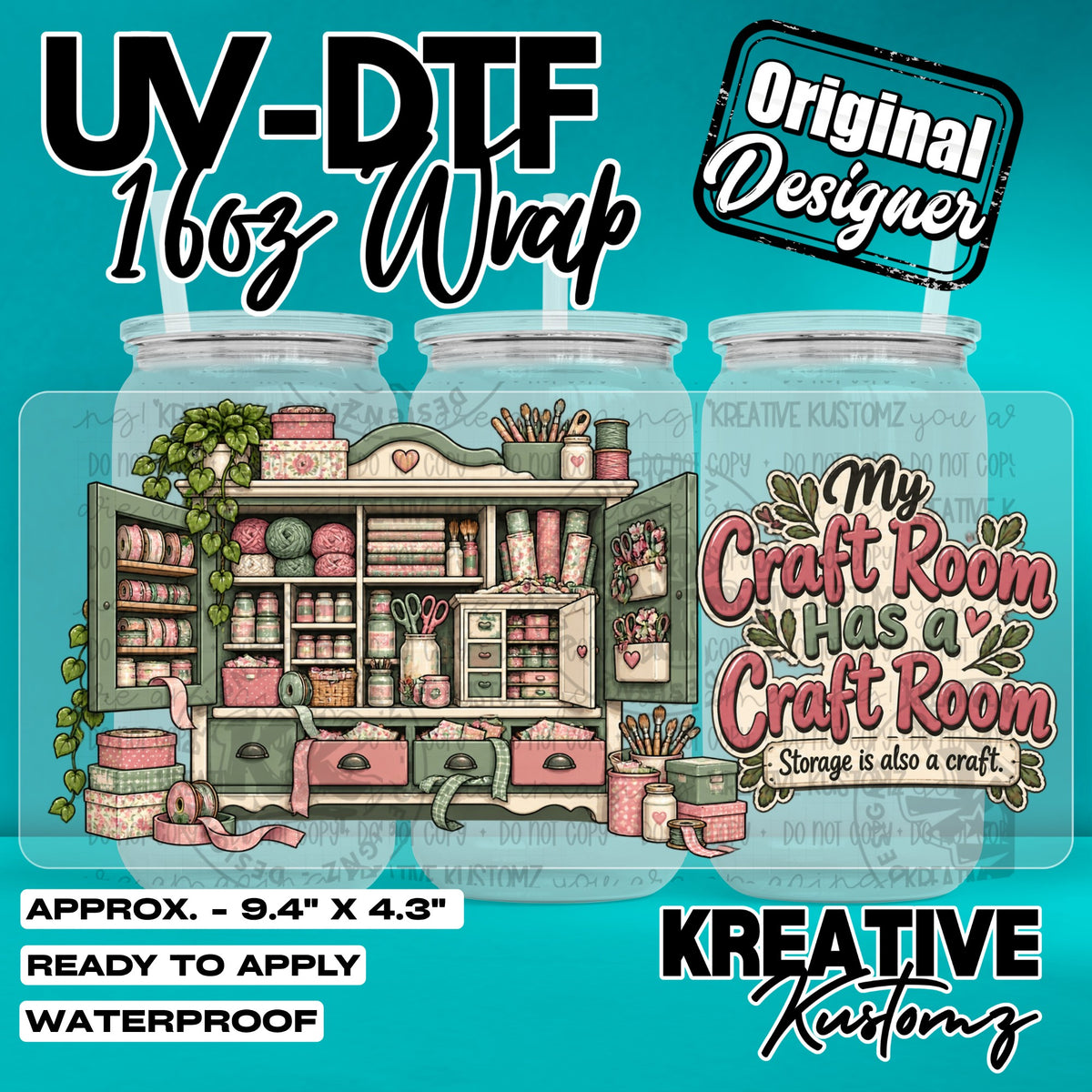 8203 | UV DTF Cup Wrap for 16oz Libbey Glass