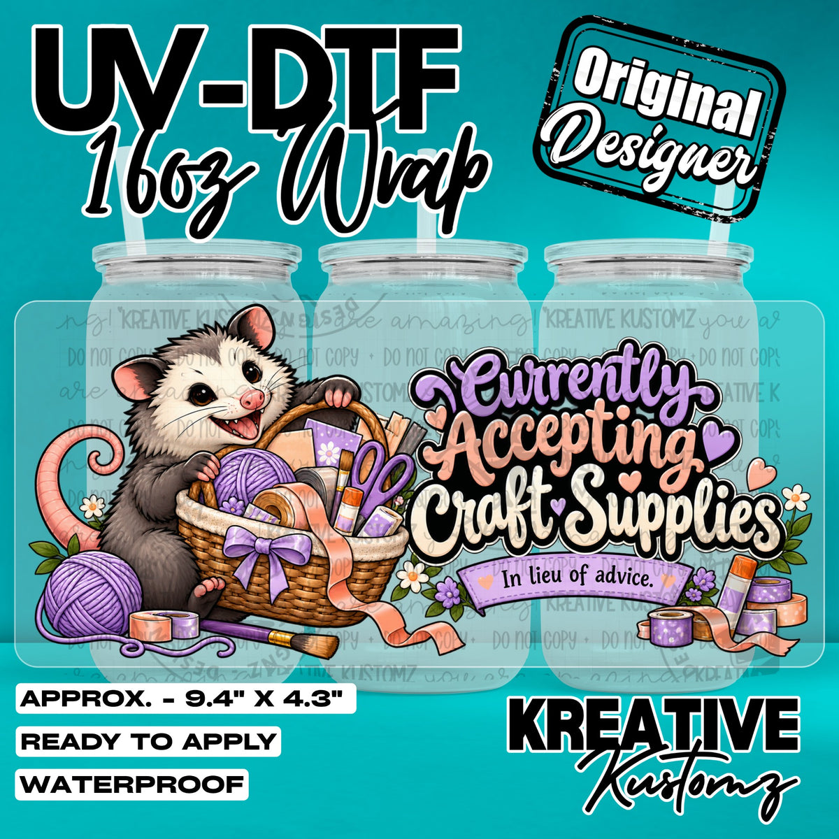 8205 | UV DTF Cup Wrap for 16oz Libbey Glass