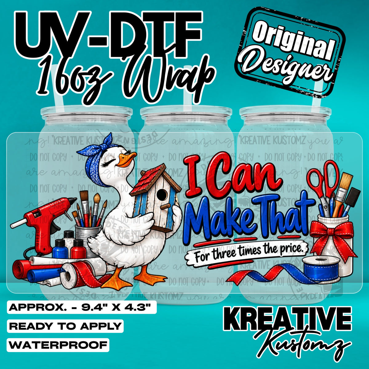 8206 | UV DTF Cup Wrap for 16oz Libbey Glass