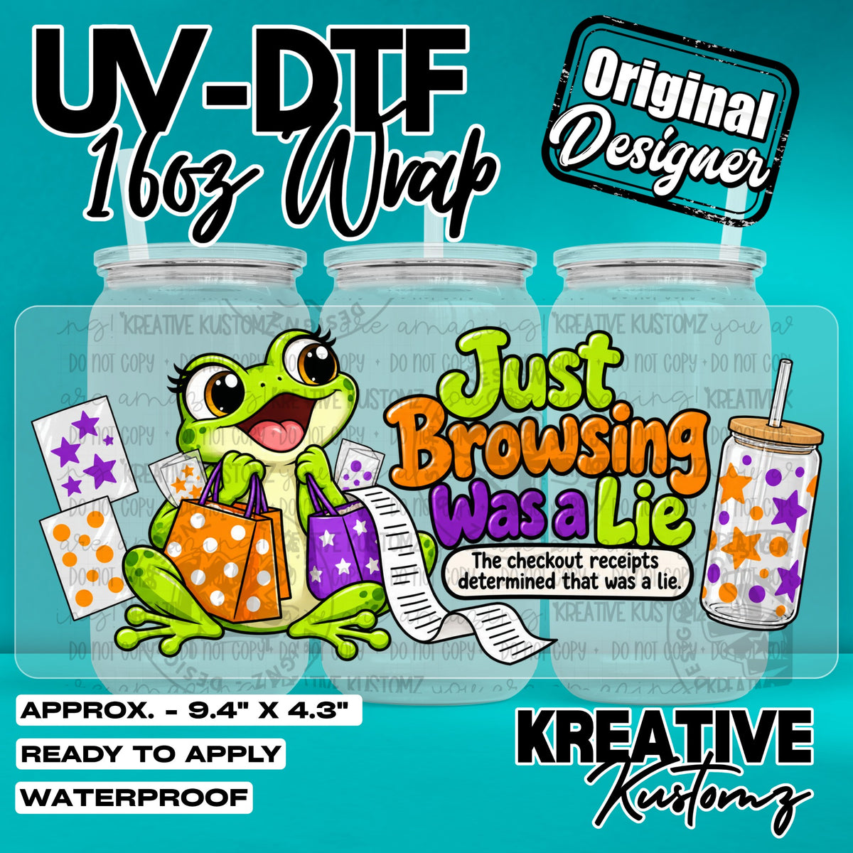 8209 | UV DTF Cup Wrap for 16oz Libbey Glass