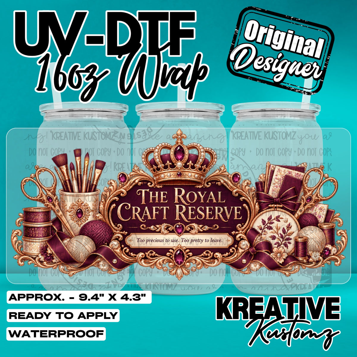 8219 | UV DTF Cup Wrap for 16oz Libbey Glass