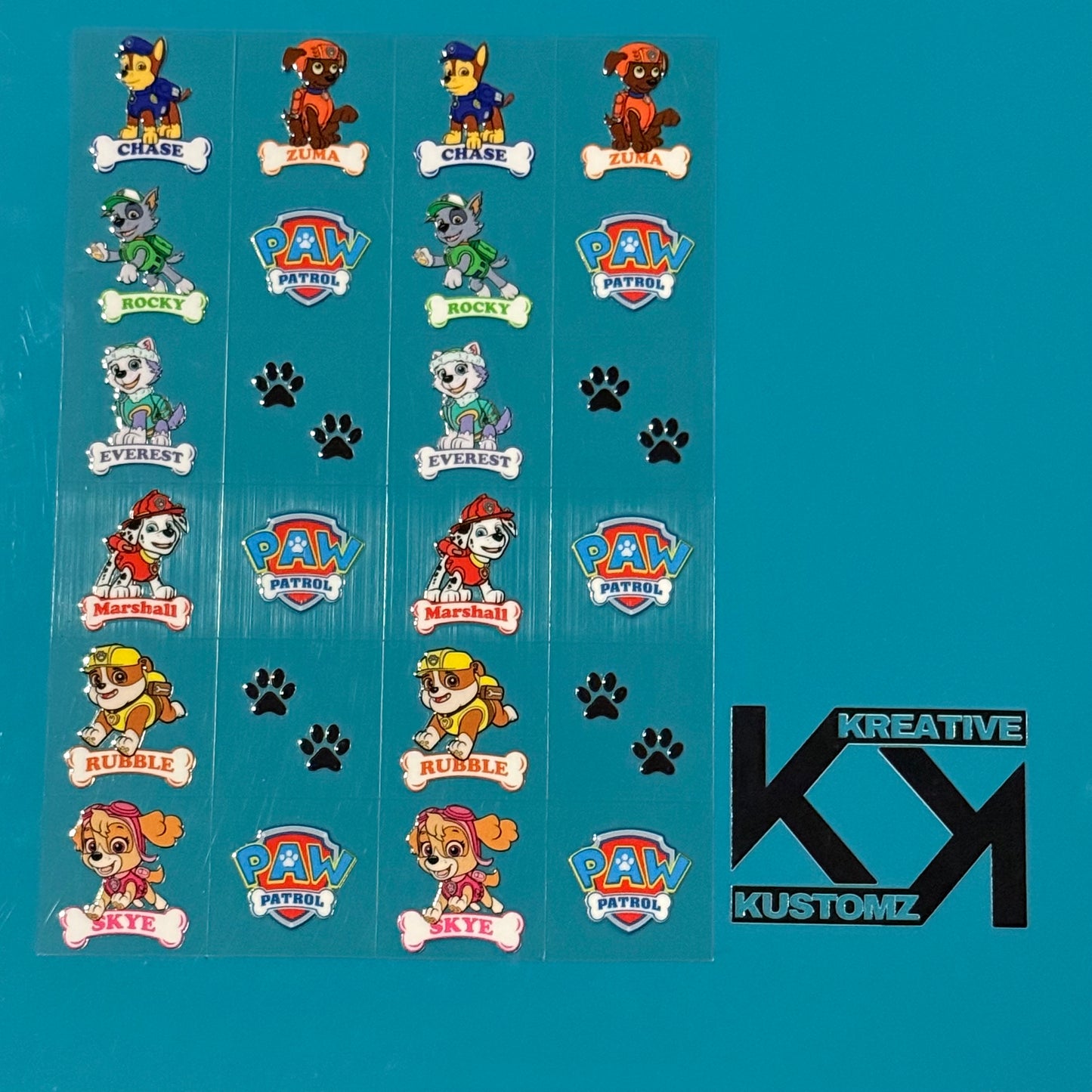 A5 UVDTF Element Sheet - Paw Patrol