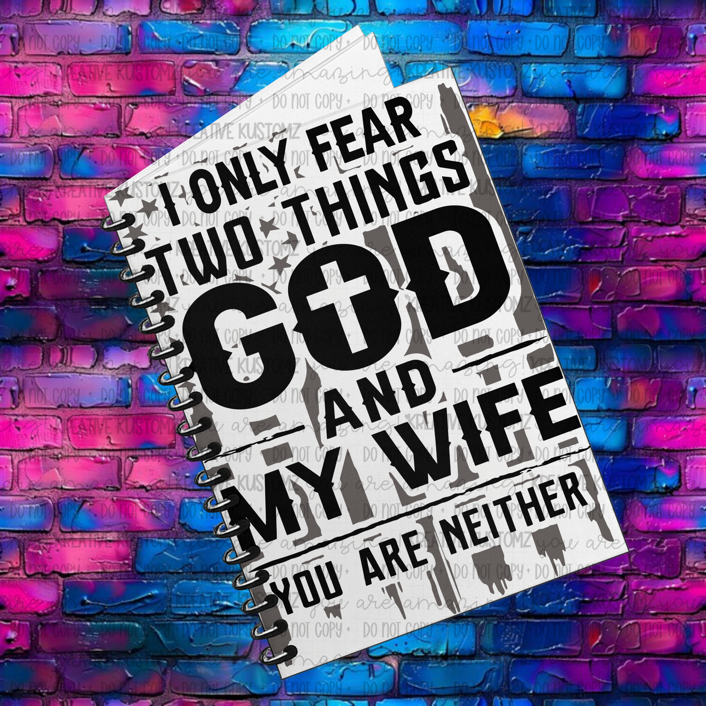 Fear Two Things | UVDTF A5 Notebook Wrap Decal