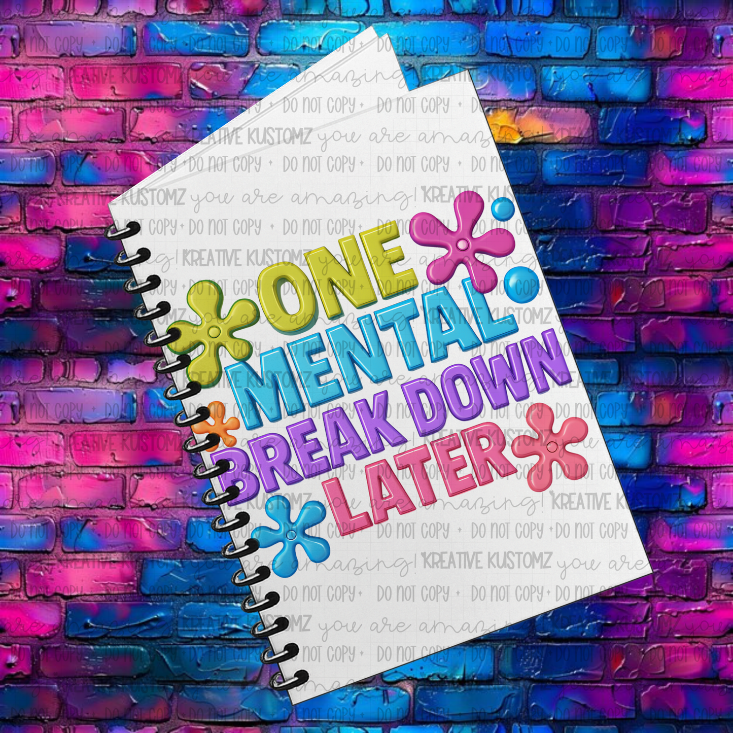 Mental Breakdown | UVDTF A5 Notebook Wrap Decal