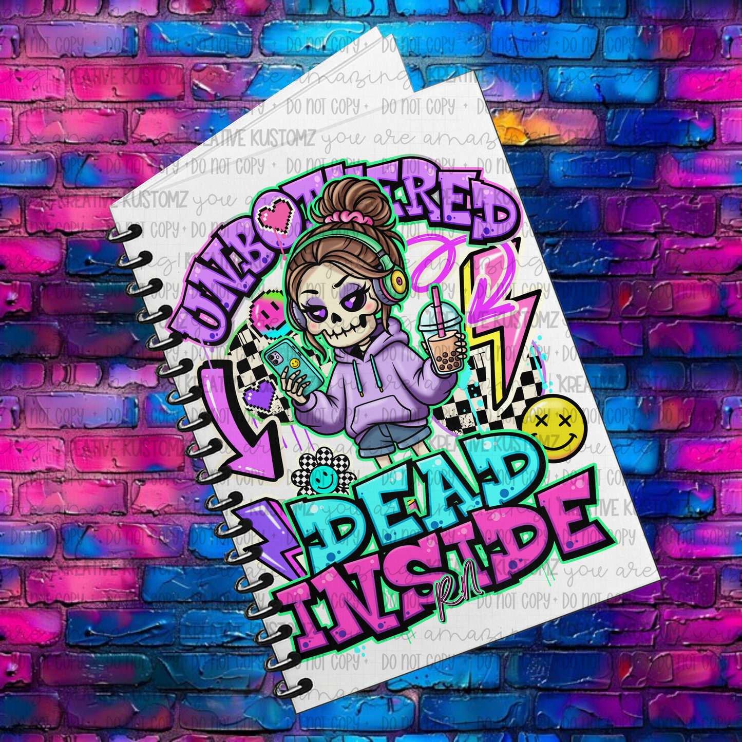 Dead Inside | UVDTF A5 Notebook Wrap Decal