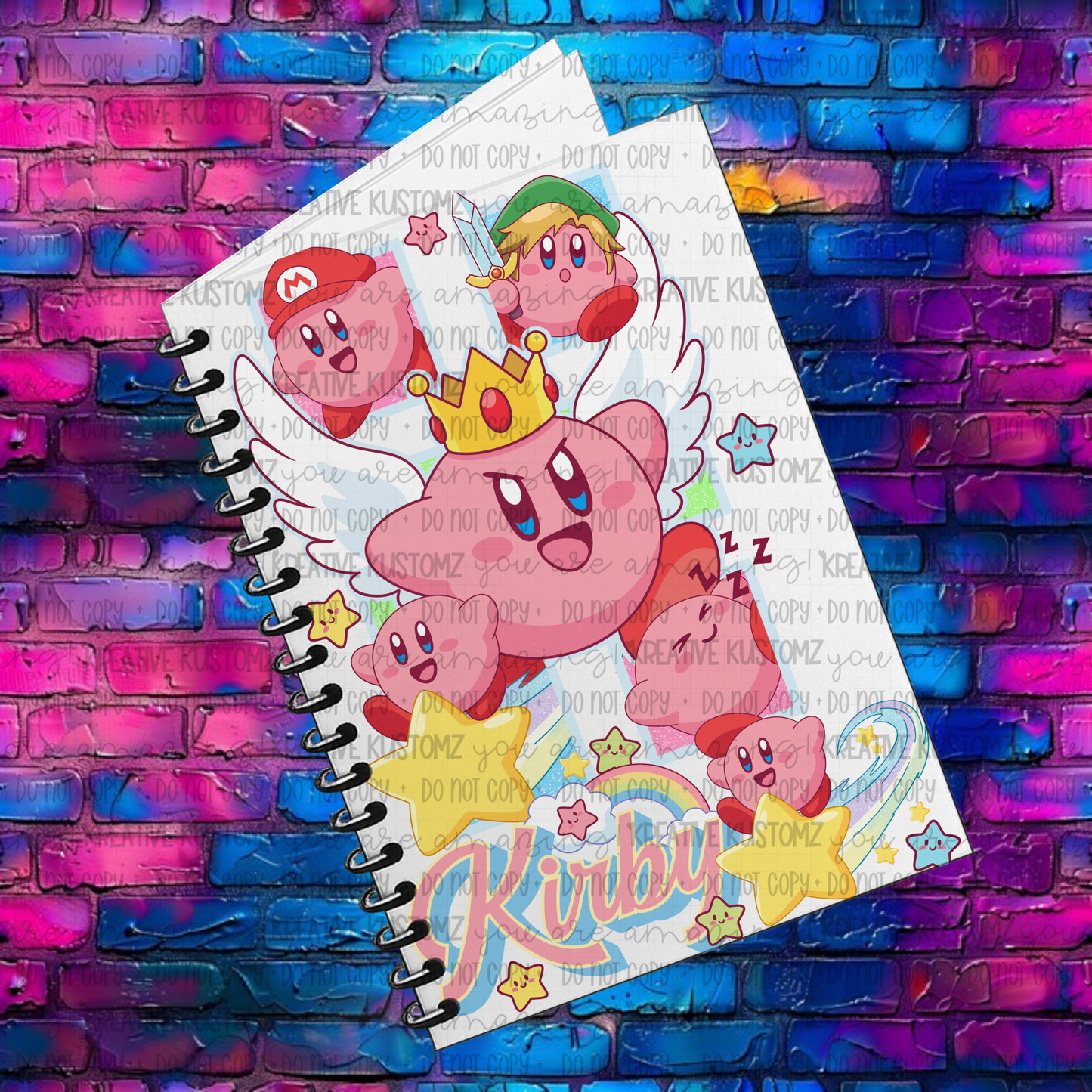 Pink Kirb| UVDTF A5 Notebook Wrap Decal