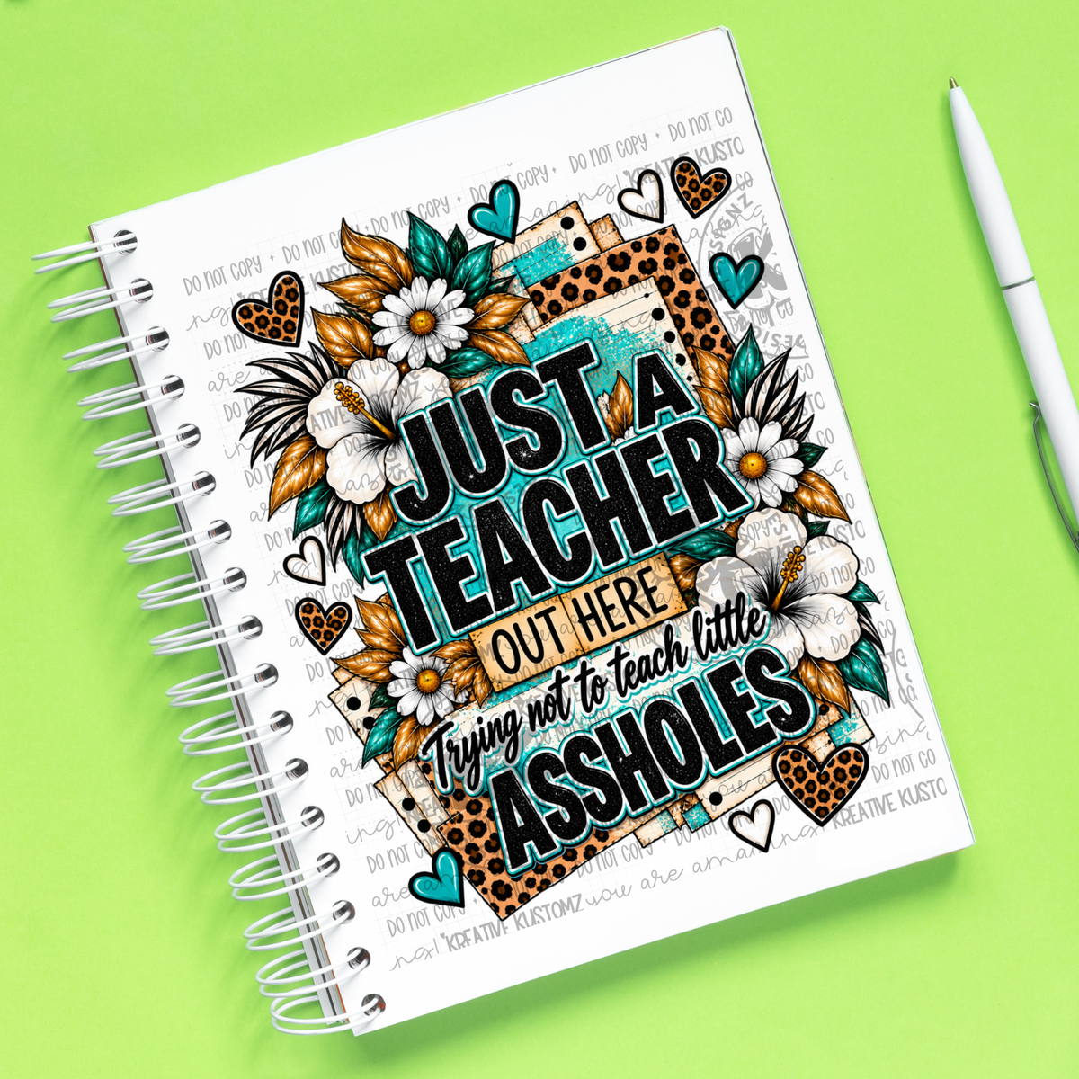 Just a Teacher | UVDTF A5 Notebook Wrap Decal