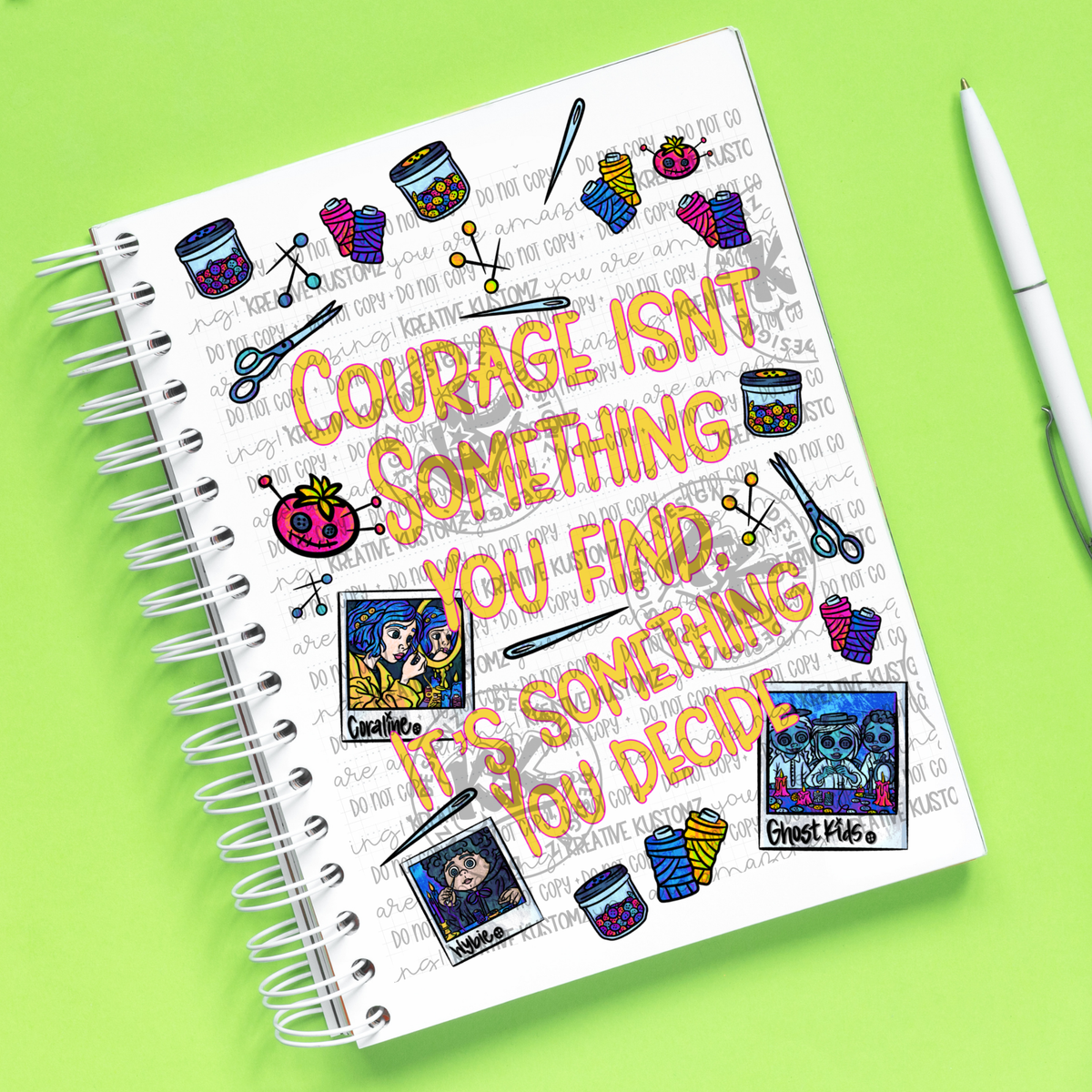 Caroline Courage | UVDTF A5 Notebook Wrap Decal