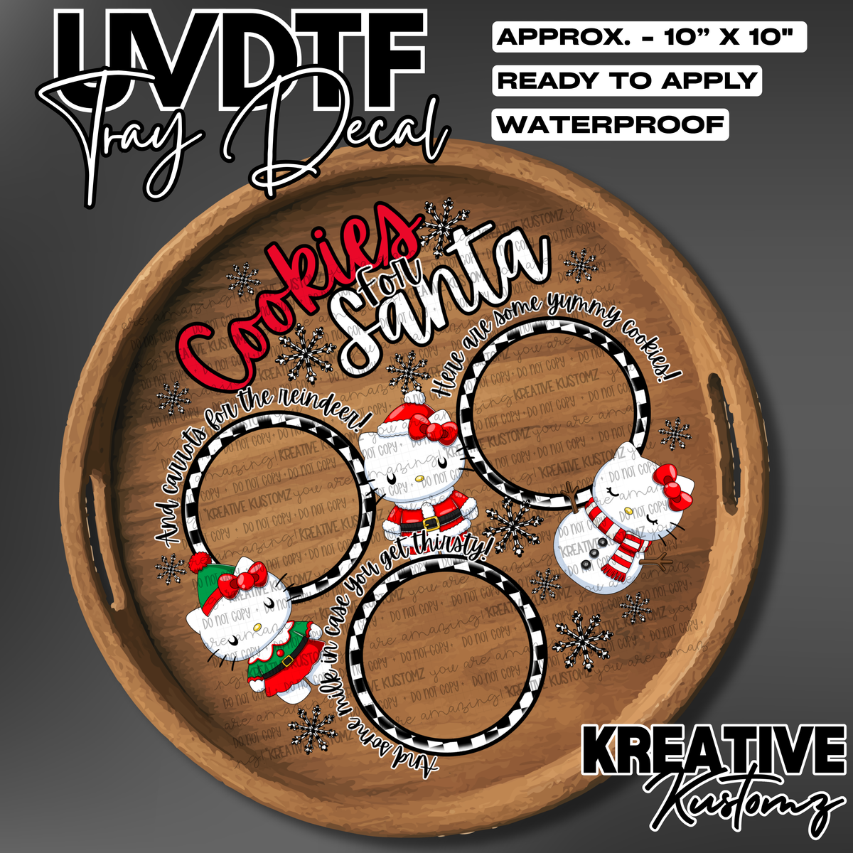 Christmas Cookie | Circle | UV DTF Tray Decal