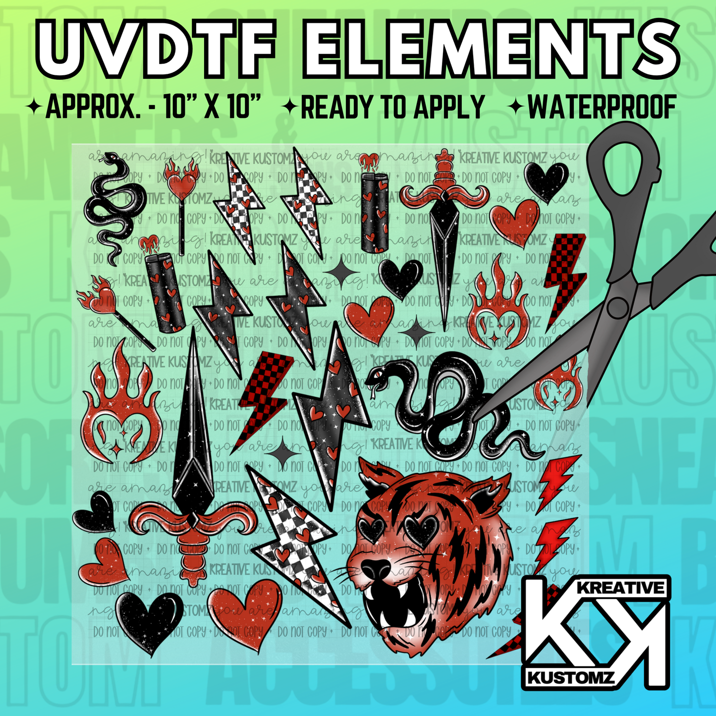 10” UVDTF Element Sheet - 004X