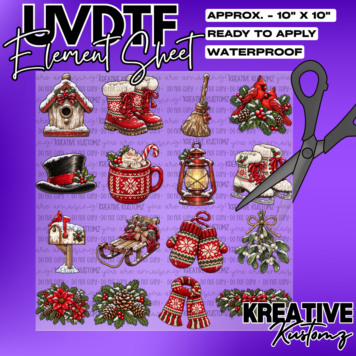 Christmas | UVDTF 10"x10" Element Sheet