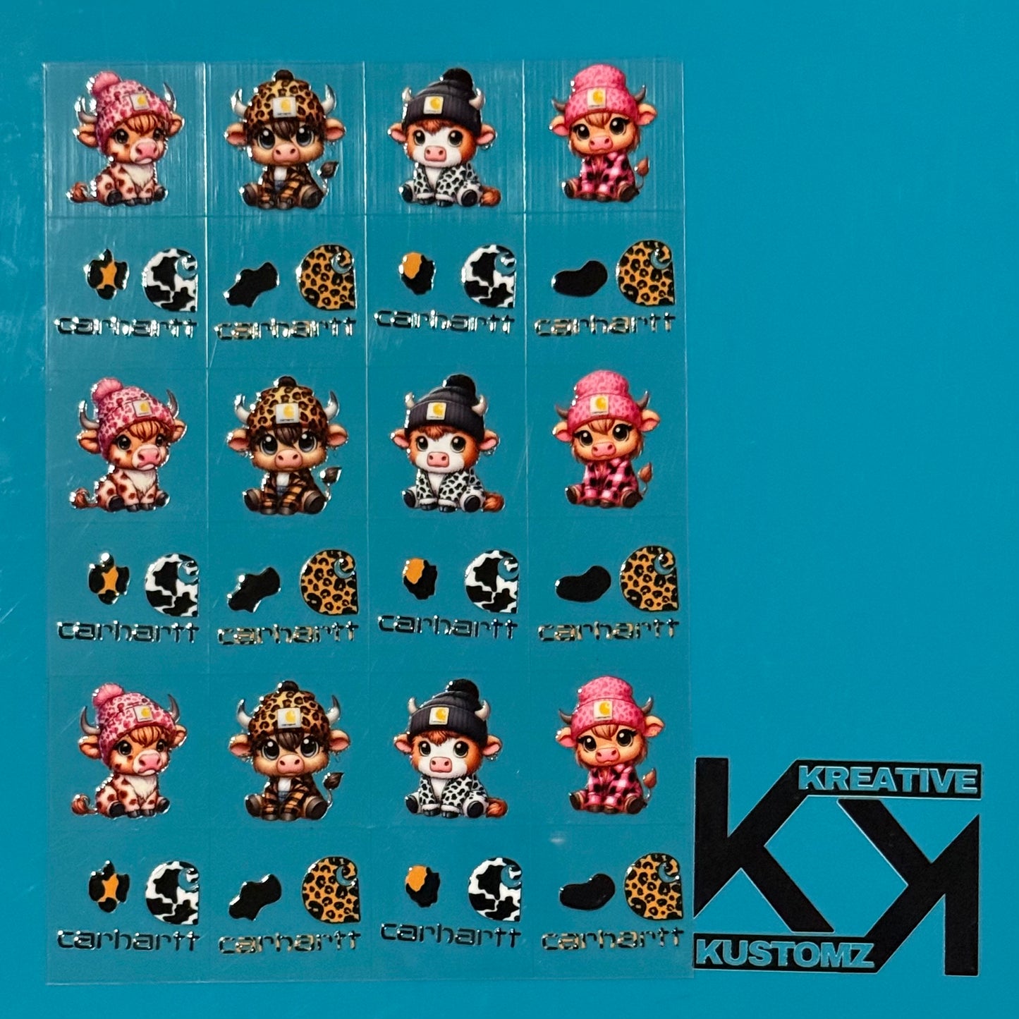 A5 UVDTF Element Sheet - Carhartt Cows