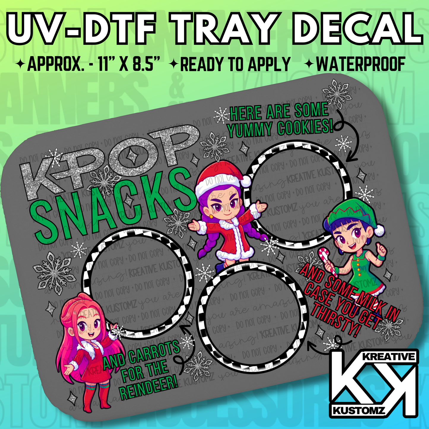 UV-DTF Cookie Tray Decal - Rectangle 10