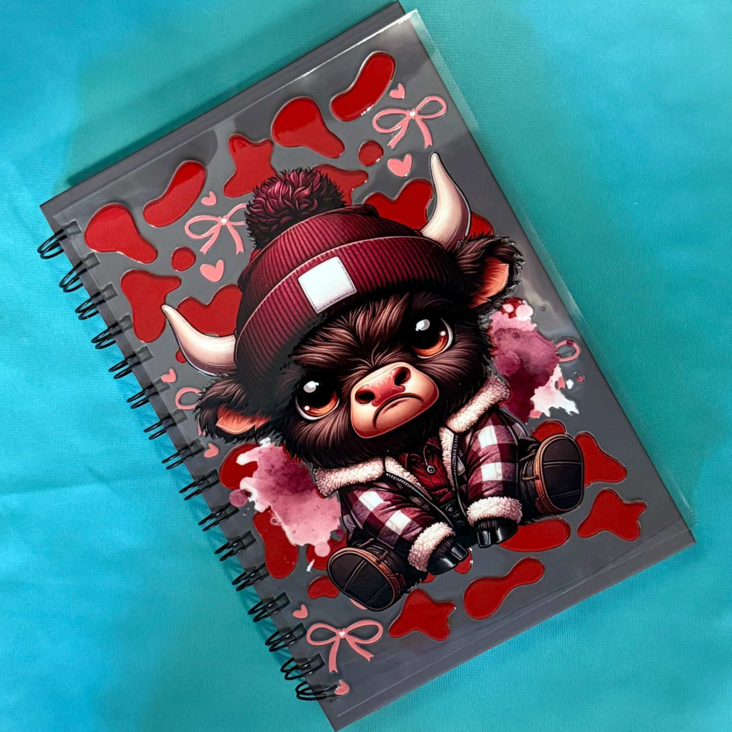 RTS Red Cow Hat | UVDTF A5 Notebook Wrap Decal