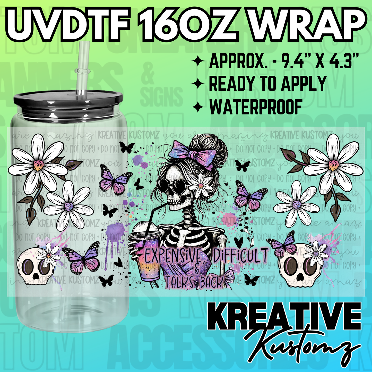 KK-1100 | UVDTF | 16oz Glass Can Libbey Wrap