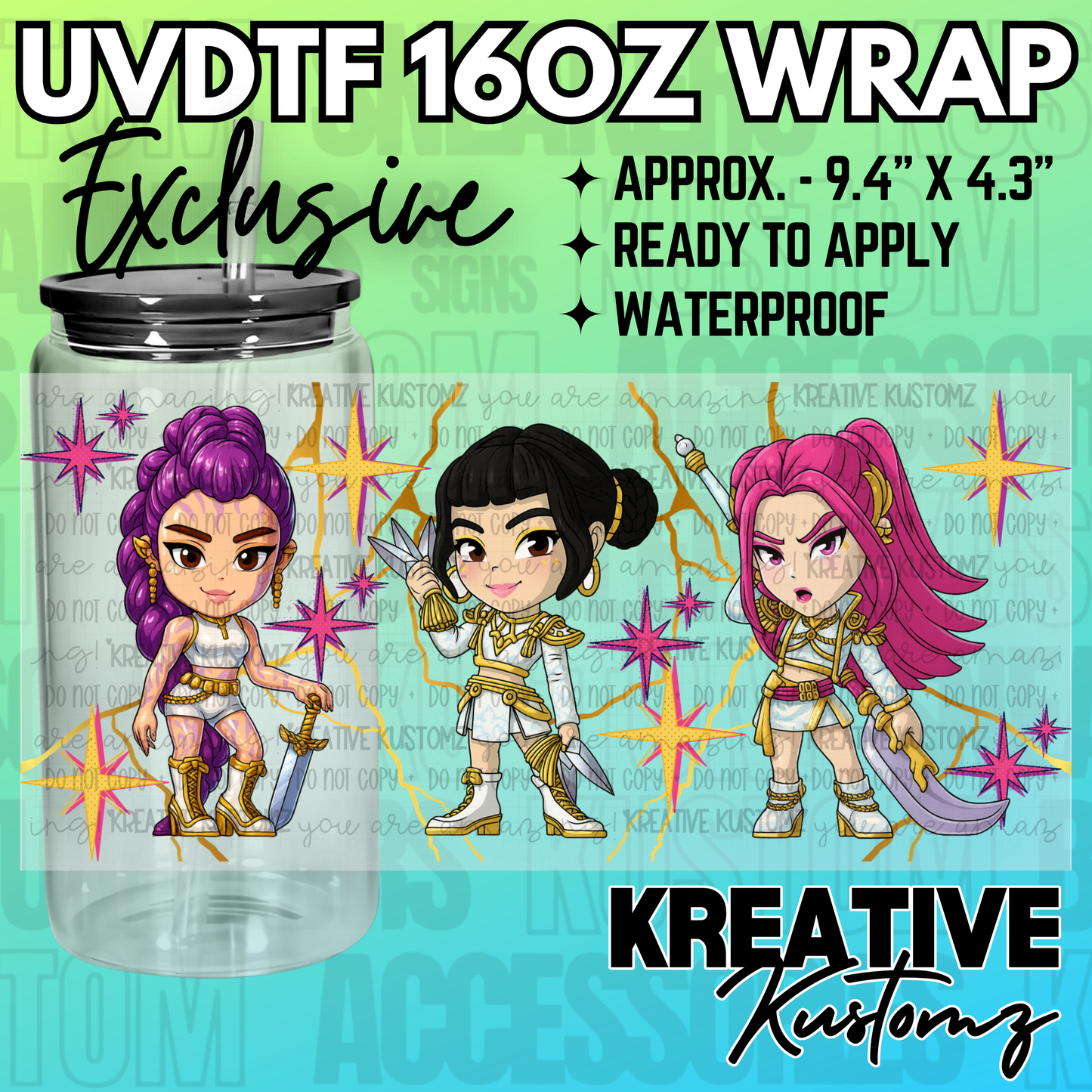 KK-2268 | UVDTF | 16oz Glass Can Libbey Wrap