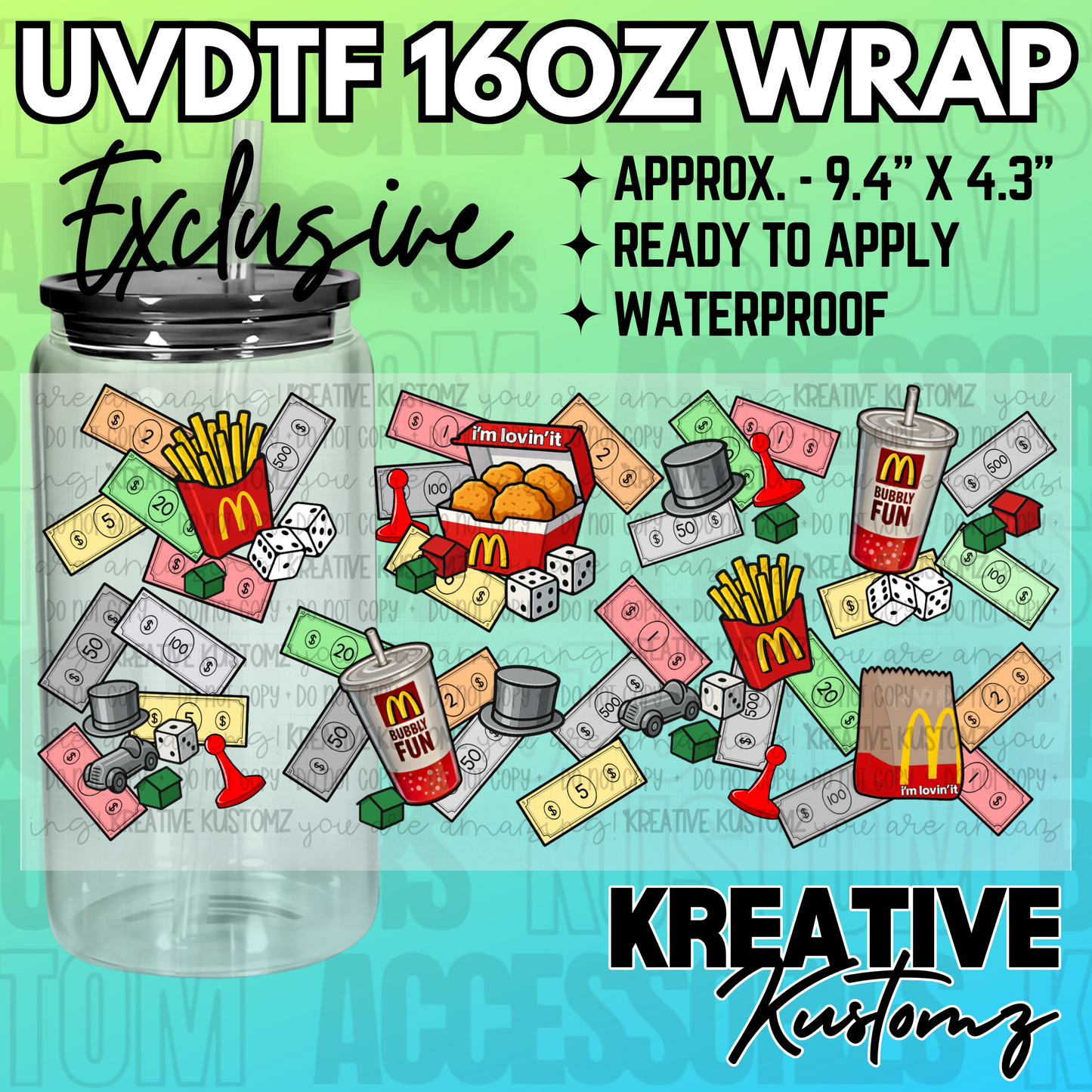 KK-2502 | UVDTF | 16oz Glass Can Libbey Wrap
