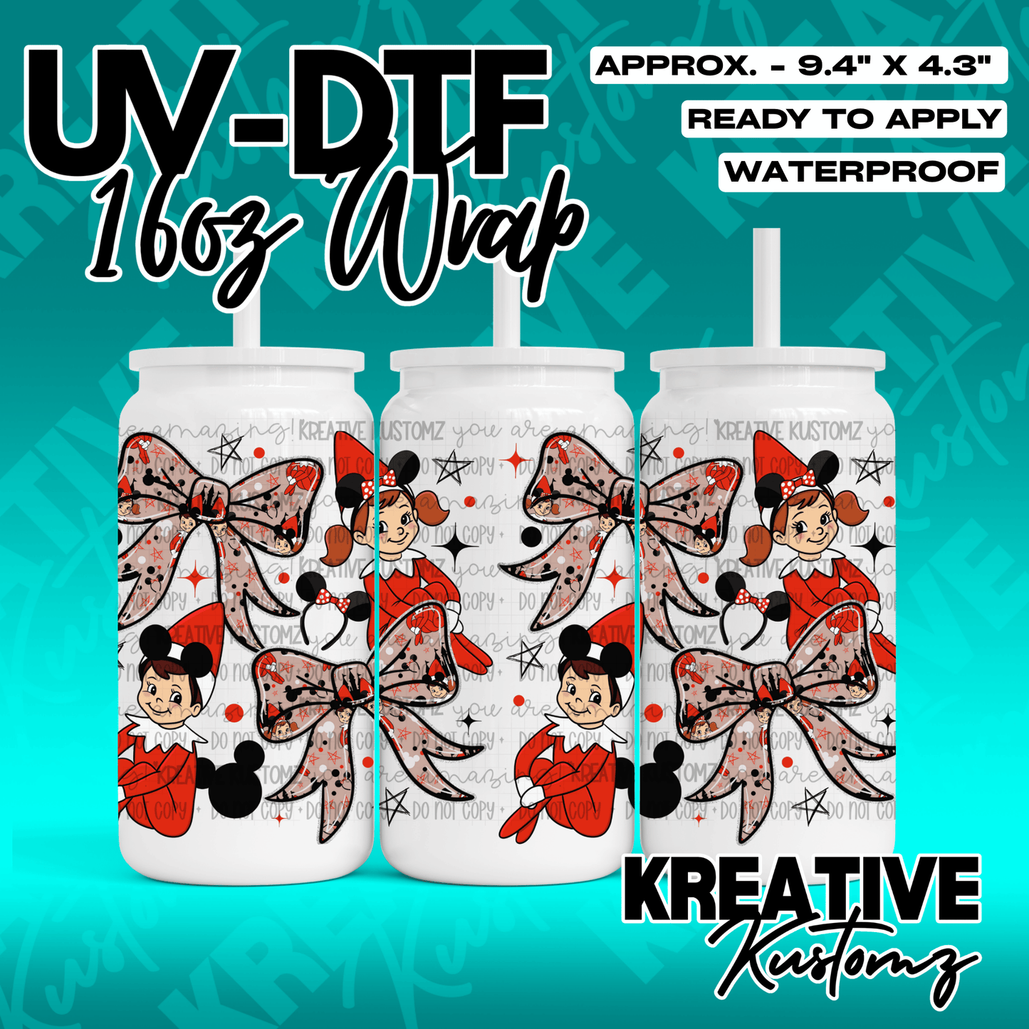 XMAS-3063 | UVDTF | 16oz Glass Can Libbey Wrap