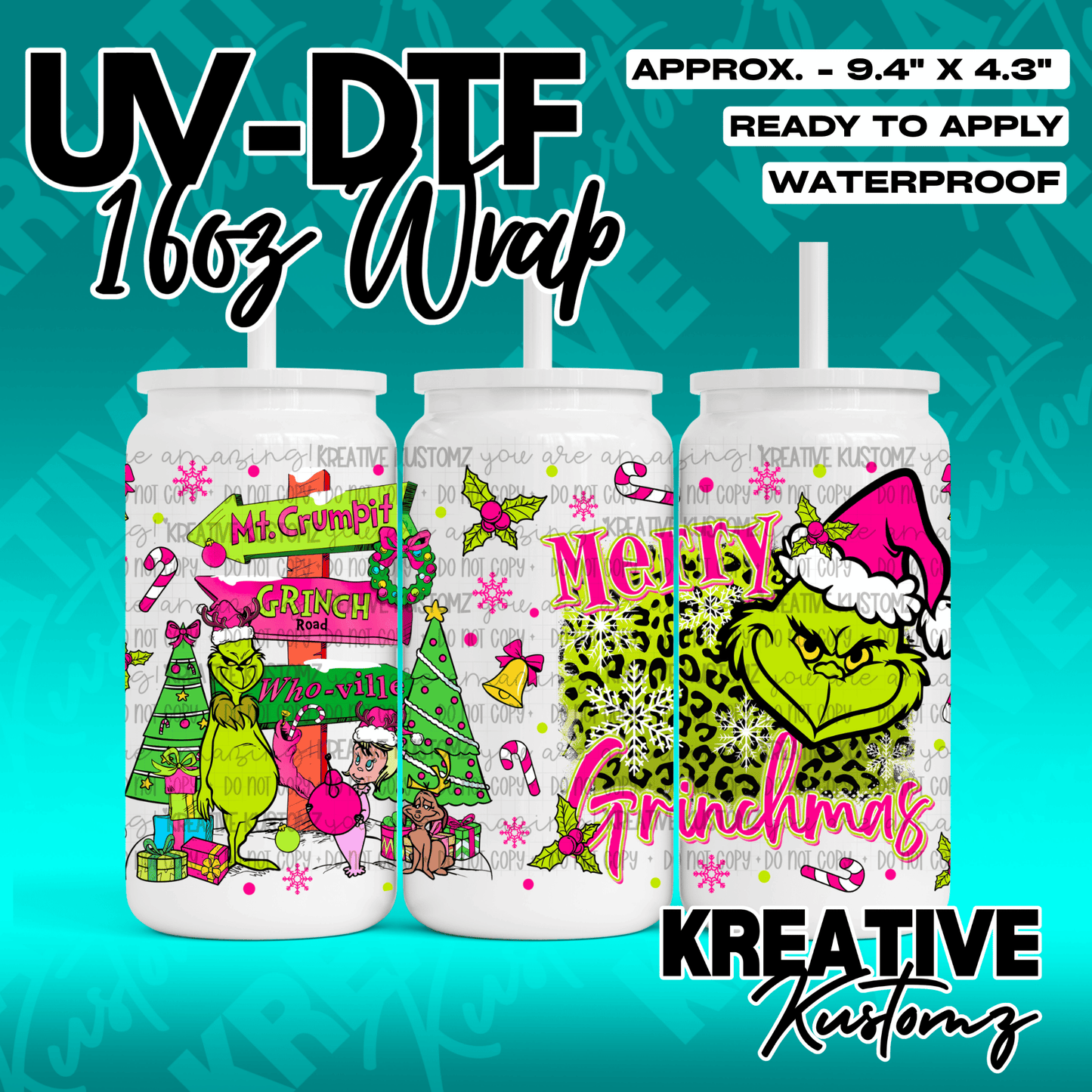 XMAS-3069 | UVDTF | 16oz Glass Can Libbey Wrap